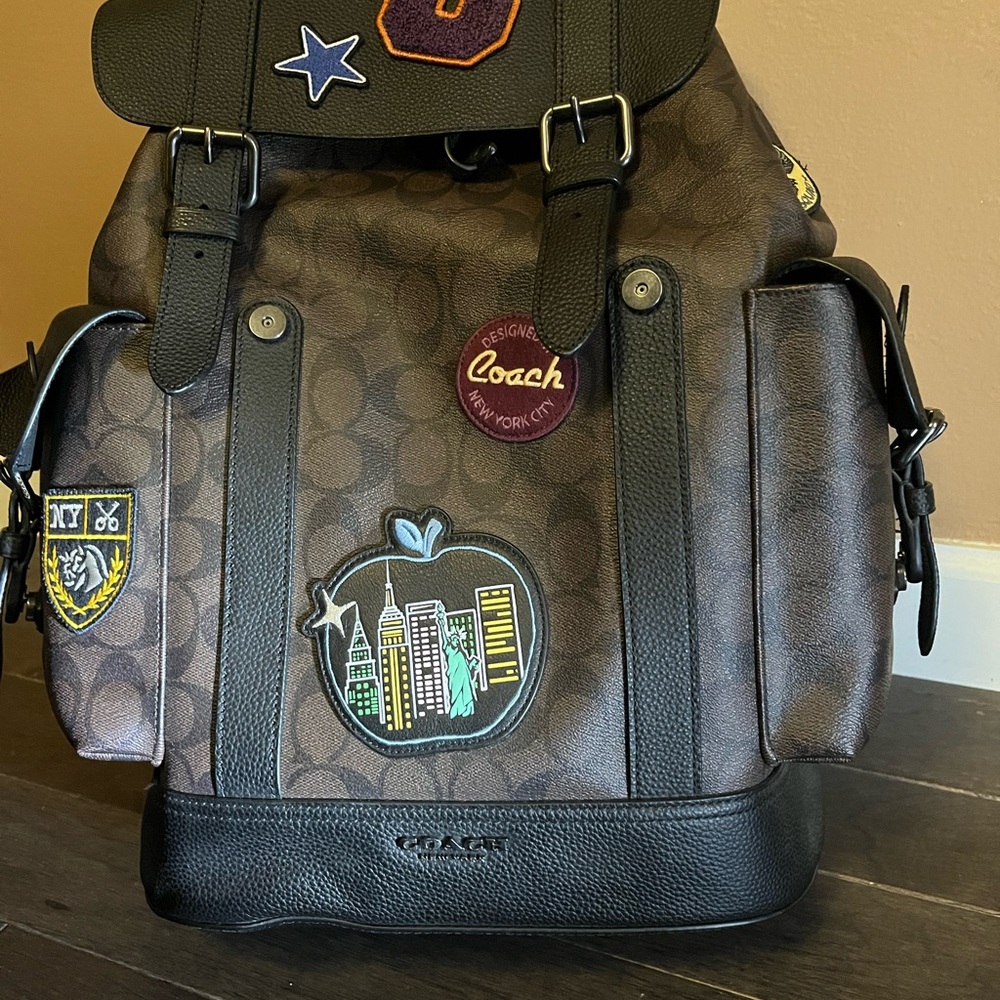 Coach Brown and Black Backpack with Vintage Charm